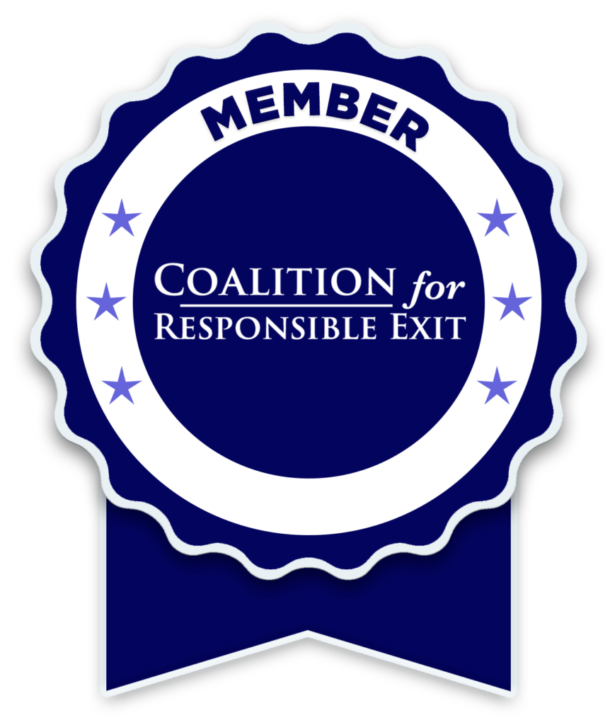 Coalition For Responsible Exit Trusted Member Badge Purple